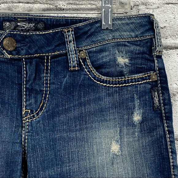 Silver Tuesday Women's 32 x 31 Bootcut Jeans Thick Stitch Embroidered Pockets - Picture 5 of 12